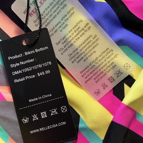 **RELLECIGA** Women's Ruched Bikini Bottom XL Multi Color - Picture 7 of 8